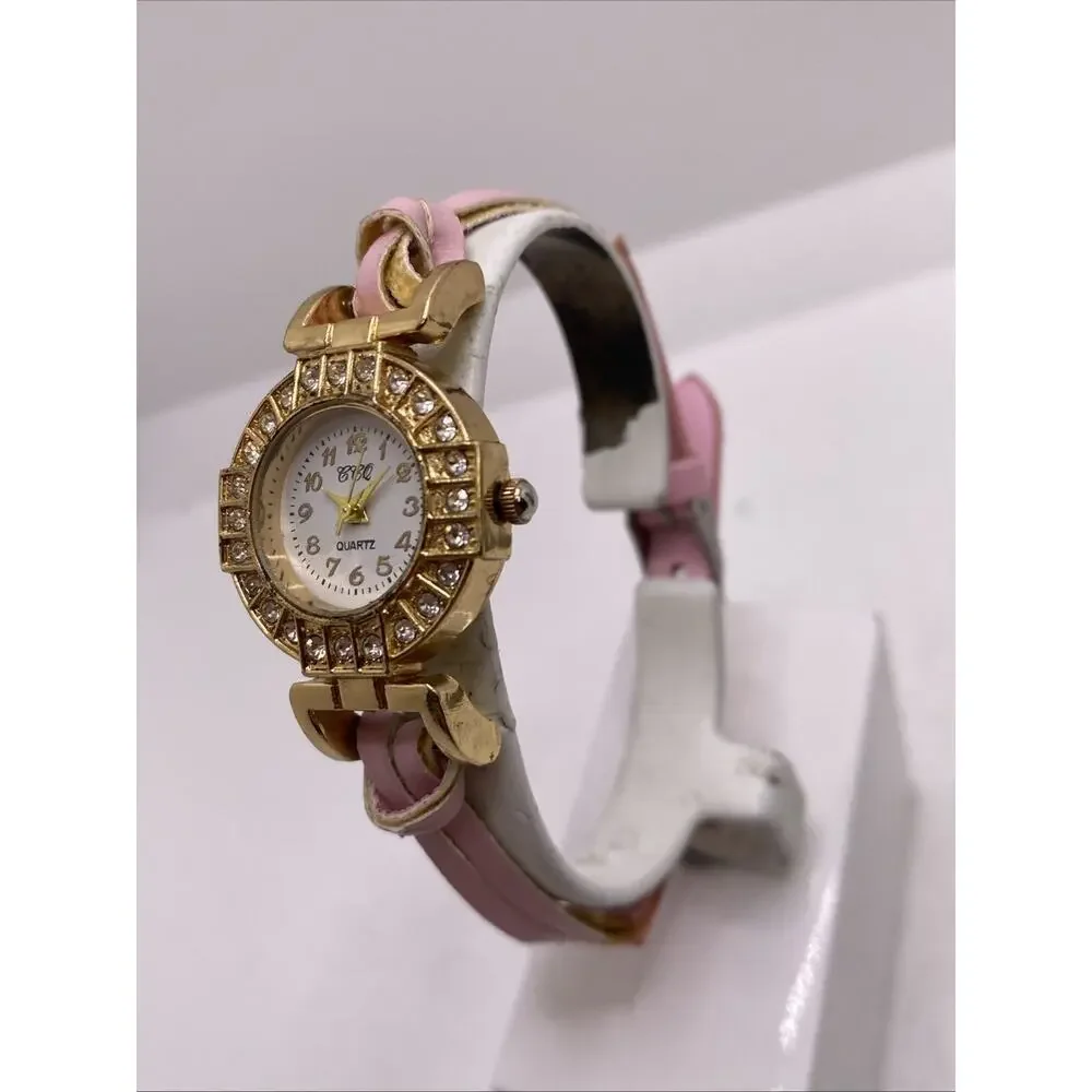 Vintage Womens Pink Gold Watch New Battery